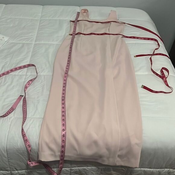 JR Nites Dress & Jacket Formal Size 6 & 8 Petite Beaded 2 Piece Pink Blush Rose - Picture 13 of 14